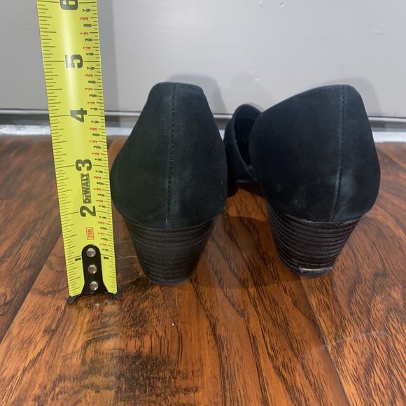 EILEEN FISHER Women's Sz 12 Suede Hilly D’Orsay Pump Pointed Block Heel Black - Picture 4 of 10